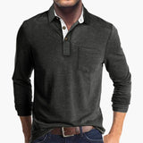 Men's Long Sleeve Polo with Chest Pocket