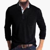 Men's Long Sleeve Polo with Chest Pocket