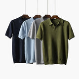 Men's Polo Shirt with Buttoned Collar and Short Sleeves