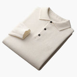 Men's Long Sleeve Polo Sweater with Button Placket