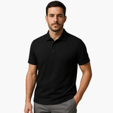Men's short-sleeve polo shirt with classic collar and button placket