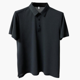 Men's short-sleeve polo shirt with classic collar and button placket