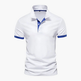 Men's polo shirt with contrast collar and short sleeves