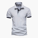 Men's polo shirt with contrast collar and short sleeves