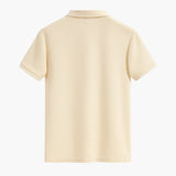 Men's polo shirt with button placket and short sleeves