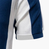 Men's polo with collar and vertical stripes
