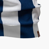 Men's polo with collar and vertical stripes