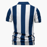 Men's polo with collar and vertical stripes