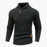 Men's Shawl Collar Braided Pattern Pullover