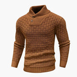 Men's Shawl Collar Braided Pattern Pullover