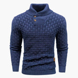 Men's Shawl Collar Braided Pattern Pullover