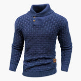 Men's Shawl Collar Braided Pattern Pullover