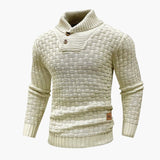Men's Shawl Collar Braided Pattern Pullover