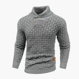 Men's Shawl Collar Braided Pattern Pullover