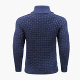 Men's Shawl Collar Braided Pattern Pullover