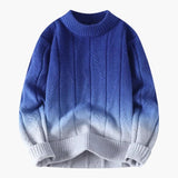 Men's Round Neck Gradient Effect Pullover