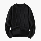 Men's Round Neck Sweater with Ribbed Finishes