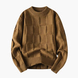 Men's Round Neck Sweater with Ribbed Finishes