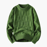 Men's Round Neck Sweater with Ribbed Finishes