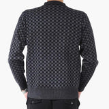 Men's Pullover Square Pattern Round Neck