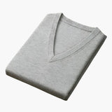Men's V-Neck Sweater with Ribbed Finishes