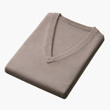 Men's V-Neck Sweater with Ribbed Finishes