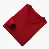 Men's V-Neck Sweater with Ribbed Finishes