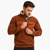 Men's Pullover with Stand-Up Collar and Half-Zip