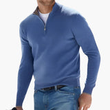 Men's Pullover with Zipped Collar and Long Sleeves