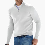 Men's Pullover with Zipped Collar and Long Sleeves
