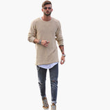 Men's Knit Pullover Round Neck Textured Surface