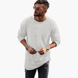 Men's Knit Pullover Round Neck Textured Surface