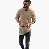 Men's Knit Pullover Round Neck Textured Surface