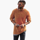 Men's Knit Pullover Round Neck Textured Surface