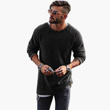 Men's Knit Pullover Round Neck Textured Surface