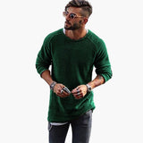 Men's Knit Pullover Round Neck Textured Surface