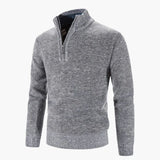 Men's Half-Zip Knit Sweater Ribbed Finishes