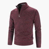 Men's Half-Zip Knit Sweater Ribbed Finishes