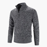 Men's Half-Zip Knit Sweater Ribbed Finishes