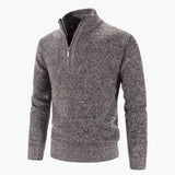 Men's Half-Zip Knit Sweater Ribbed Finishes