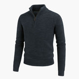 Men's Half-Zip Knit Sweater Ribbed Finishes