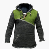 Two-tone men's hoodie with front pocket