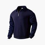 Men's half-zip pullover with shawl collar and textured knit