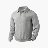 Men's half-zip pullover with shawl collar and textured knit