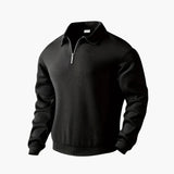 Men's half-zip pullover with shawl collar and textured knit