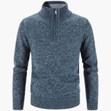 Men's half-zip pullover with ribbed collar and textured knit