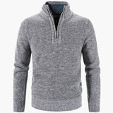 Men's half-zip pullover with ribbed collar and textured knit