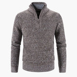 Men's half-zip pullover with ribbed collar and textured knit