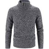 Men's half-zip pullover with ribbed collar and textured knit