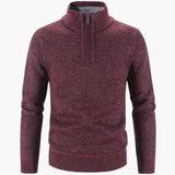 Men's half-zip pullover with ribbed collar and textured knit